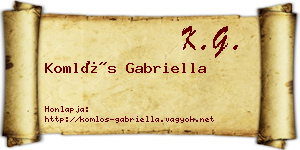 Komlós Gabriella névjegykártya