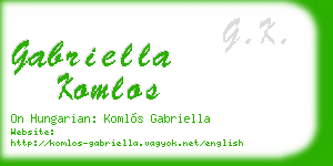 gabriella komlos business card