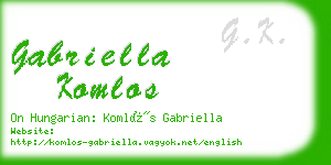 gabriella komlos business card